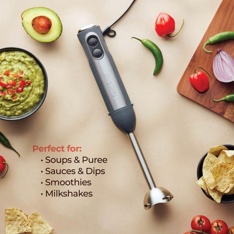 Peach Street Electric Immersion Blender Handheld, 500W Turbo Mode, Hand Kitchen Blender Stick for Soup, Smoothie, Puree, Baby Food, Stainless Steel