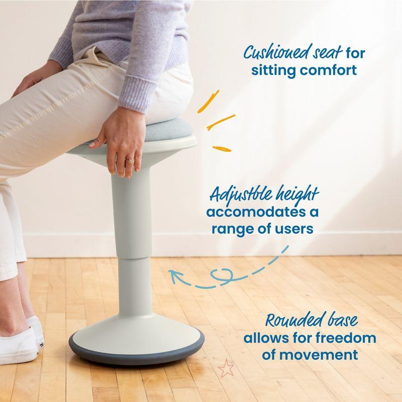ECR4Kids ECR4Kids Sitwell Wobble Stool with Cushion, Adjustable Height, Active Seating