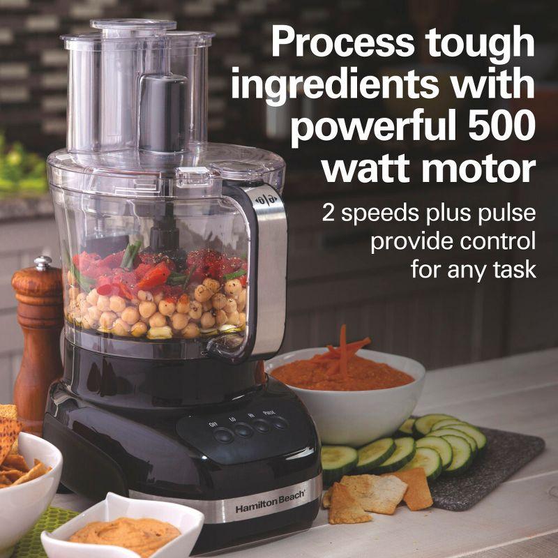 Hamilton Beach Big Mouth Duo 12 Cup Food Processor Includes 4 Cup Mini Bowl and 12 Cup Bowl 70580: 500W, 2 Speeds, Dishwasher-Safe