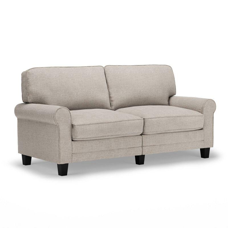 Serta Copenhagen 73" Rolled Arm Sofa, Easy Care Fabric, Soft Pillow Back, Pocket Coil Seat Cushions