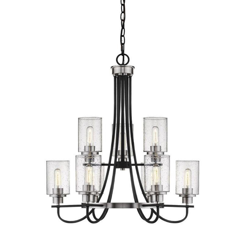 Millennium Lighting Clifton 9 - Light Chandelier in  Matte Black/Brushed Nickel