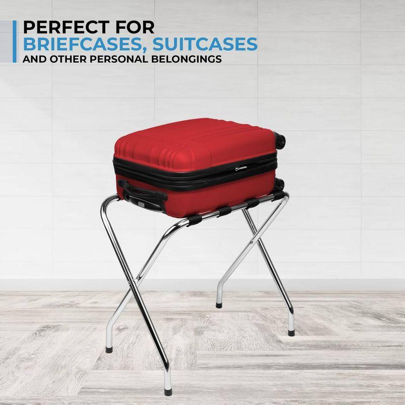 USTECH USTECH Luggage Rack-Single Tier, DIY, Storage Organizer, Chrome, Pack of 1