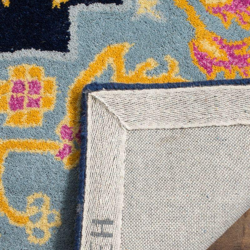 Bellagio BLG506 Hand Tufted Area Rug - Navy Blue/Multi - 5'x5' - Safavieh.