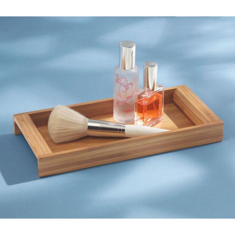 iDESIGN Formbu Bamboo Vanity Storage Tray Organizer Natural Wood