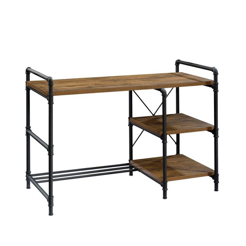 Iron City Black Metal and Oak Wood Desk with Shelves