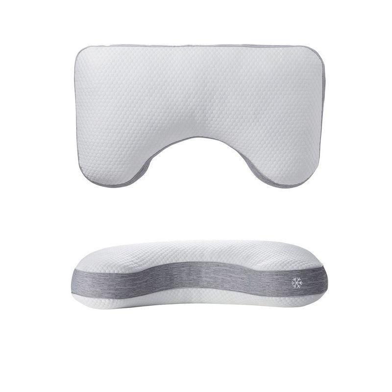 Bryt White and Gray Gel Foam Side Sleeper Pillow