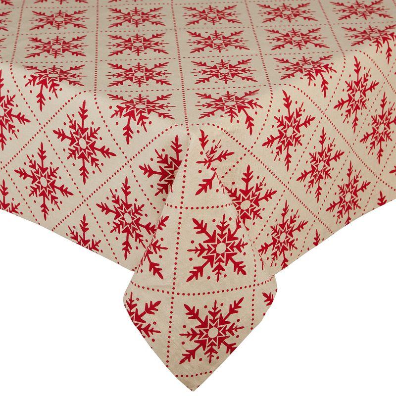 Dii Scandinavian Snowflakes Printed Tablecloth - 60 X 84