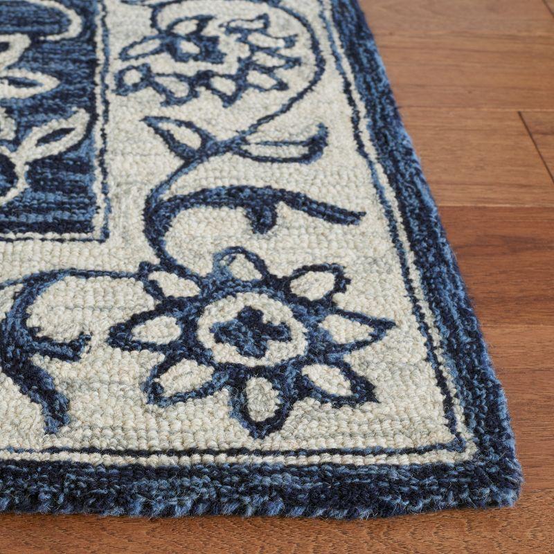 Jardin JAR601 Hand Tufted Area Rug - Navy/Ivory - 6'x6' - Safavieh