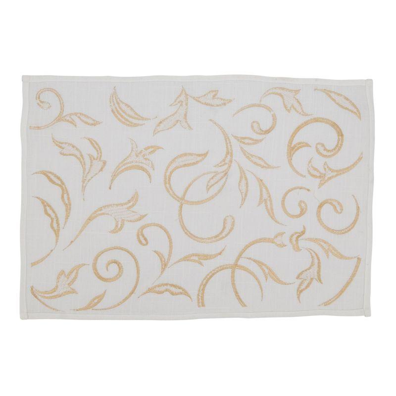 Saro Lifestyle Leafy Beauty Embroidered Placemat (Set of 4)