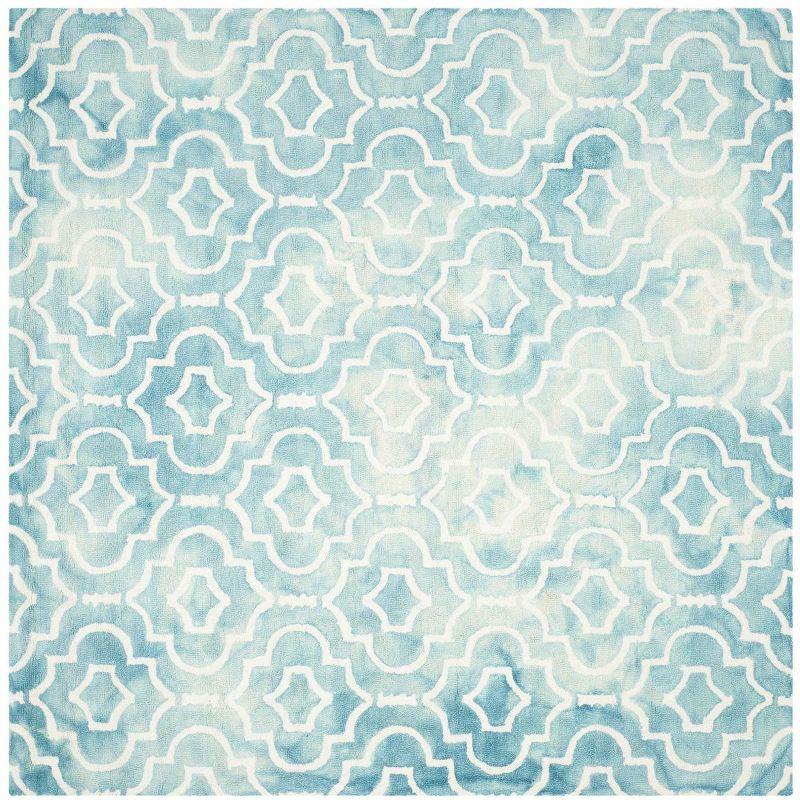 Dip Dye DDY538 Hand Tufted Indoor Area Rug - Turquoise/Ivory - 7'x7' - Safavieh