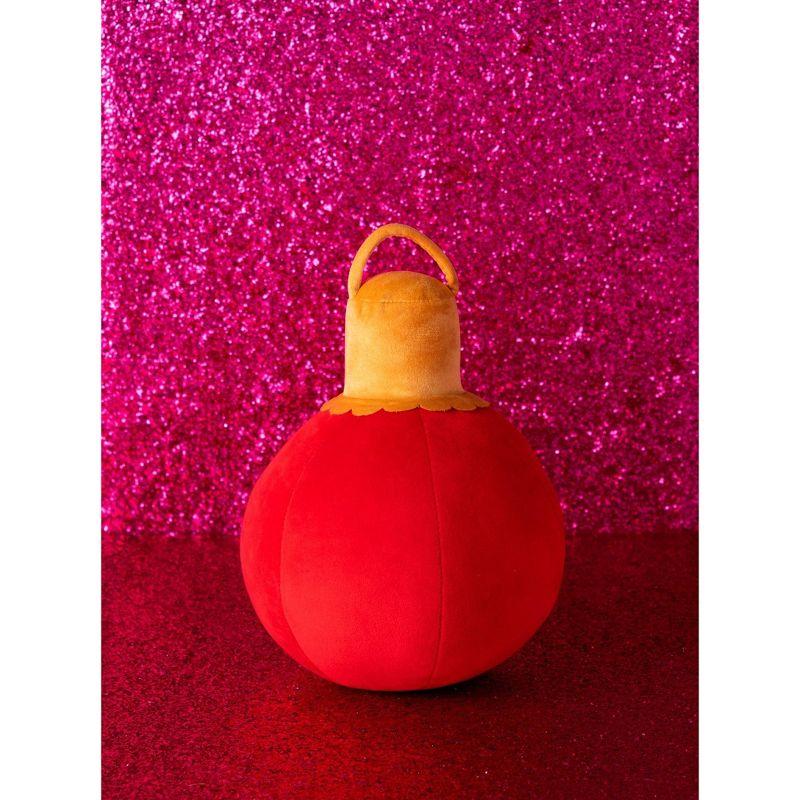 Shiraleah Red Christmas Ornament Bauble Pillow, Small