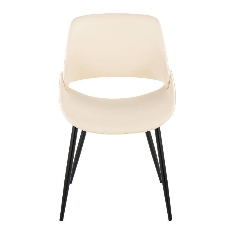 Set of 2 Fabrico Dining Chairs Black/Cream Faux Leather - LumiSource: Upholstered Metal Frame, Foam Padding