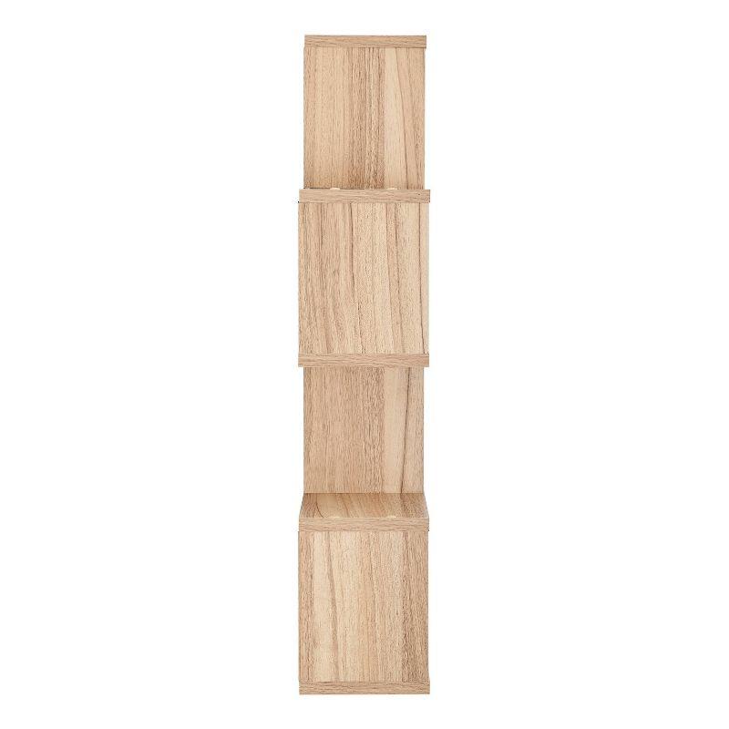 Danya B. 30" x 15.25" Cubby Chessboard Wall Shelf Chestnut - MDF, Contemporary Design, Interlocking