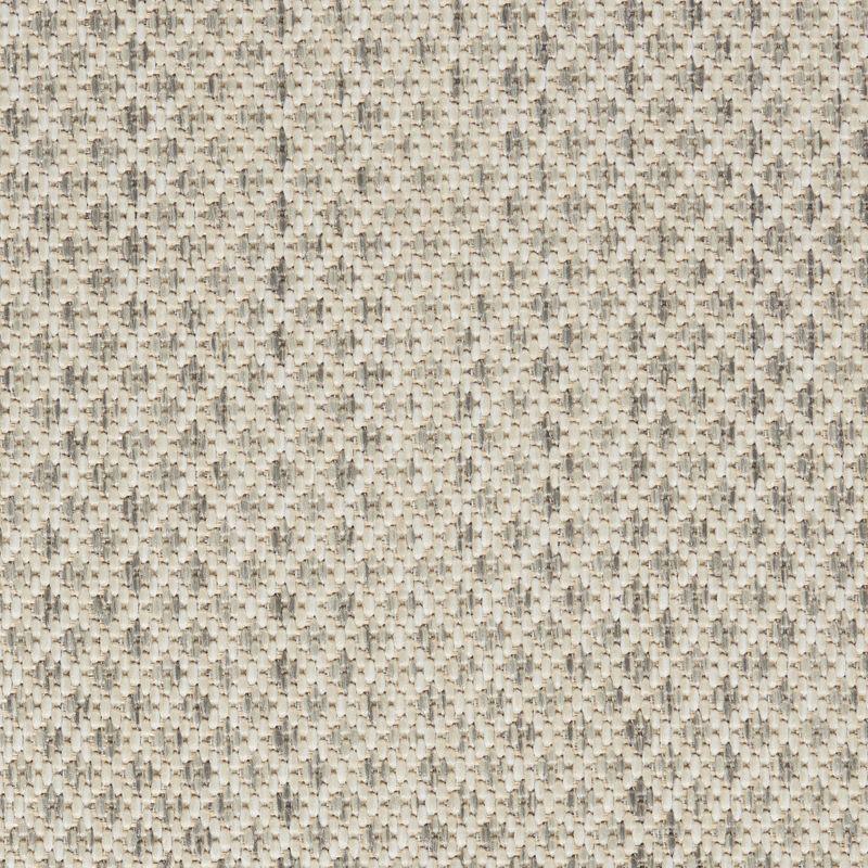 Nourison 5' x 5' Courtyard Modern Easy Care Flatweave Indoor Outdoor Round Rug Ivory/Silver