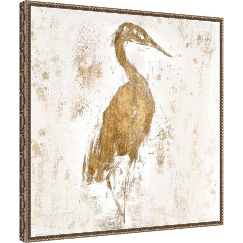 Amanti Art Gilded Heron I by Jennifer Goldberger Canvas Wall Art Print Framed 22 x 22-in.