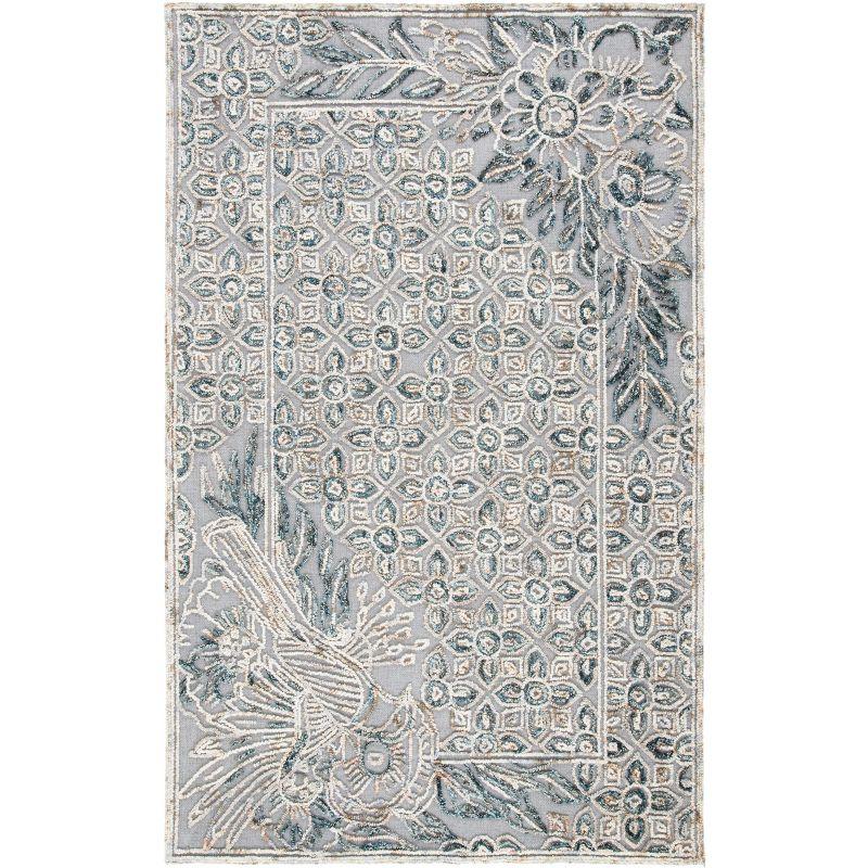 Elegance Gray Hand-Tufted Wool 8' x 10' Rectangular Area Rug