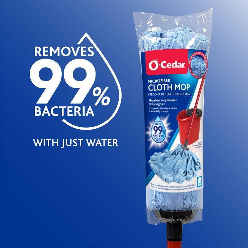 O-Cedar Microfiber Cloth Mop & QuickWring Bucket System with 1 Extra Mop Head Replacement