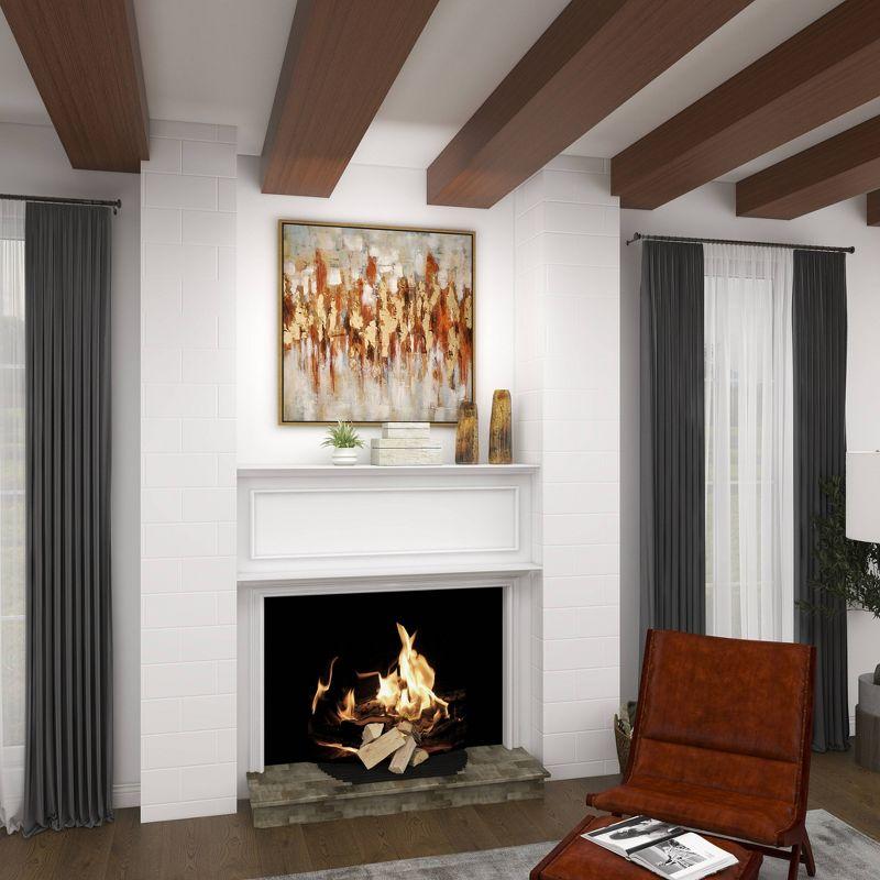 Canvas Abstract Framed Wall Art with Gold Frame Gold - Olivia & May: Elegant Decor, Vertical Orientation, Sawtooth Hanging