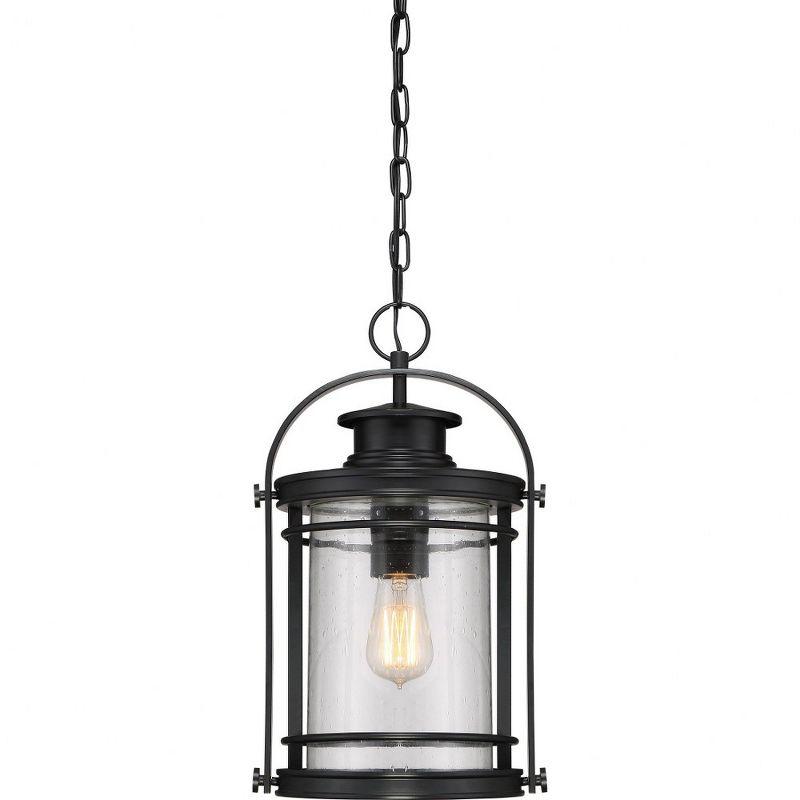 Mystic Black Glass Mini Pendant Light with Brushed Nickel Accents