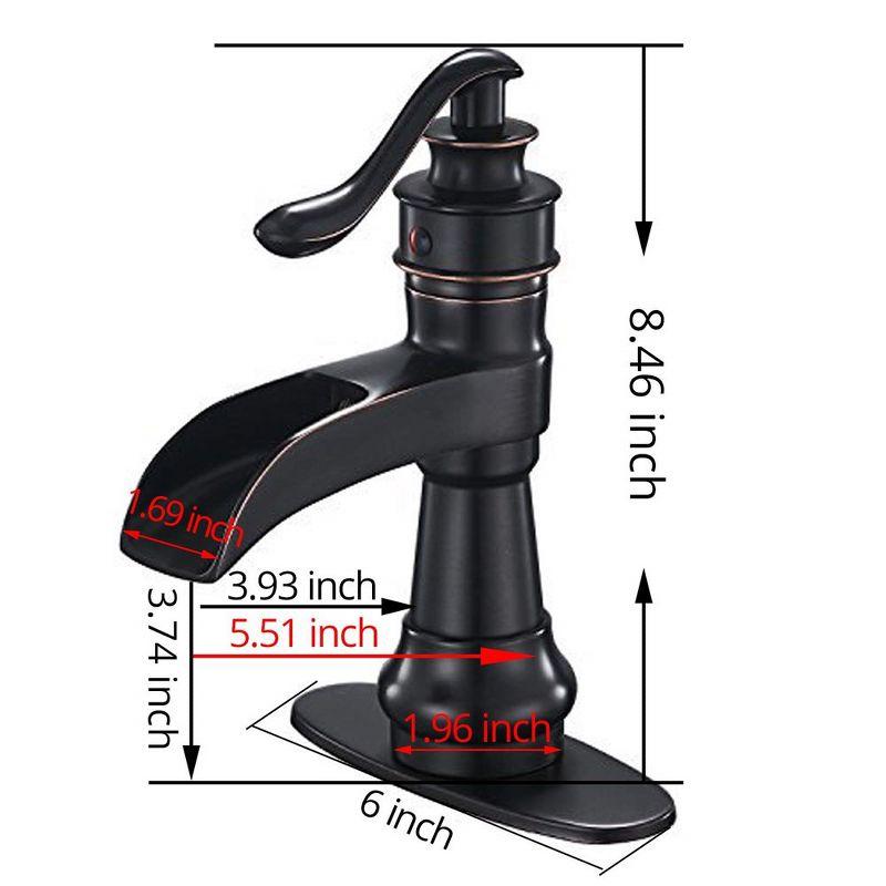 Oil Rubbed Bronze Single Handle Waterfall Bathroom Faucet