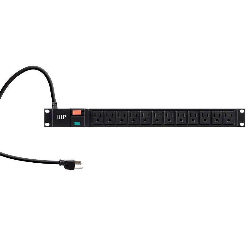 SurgeGuard 12-Outlet 1U Black Rackmount Surge Protector with 6ft Cord