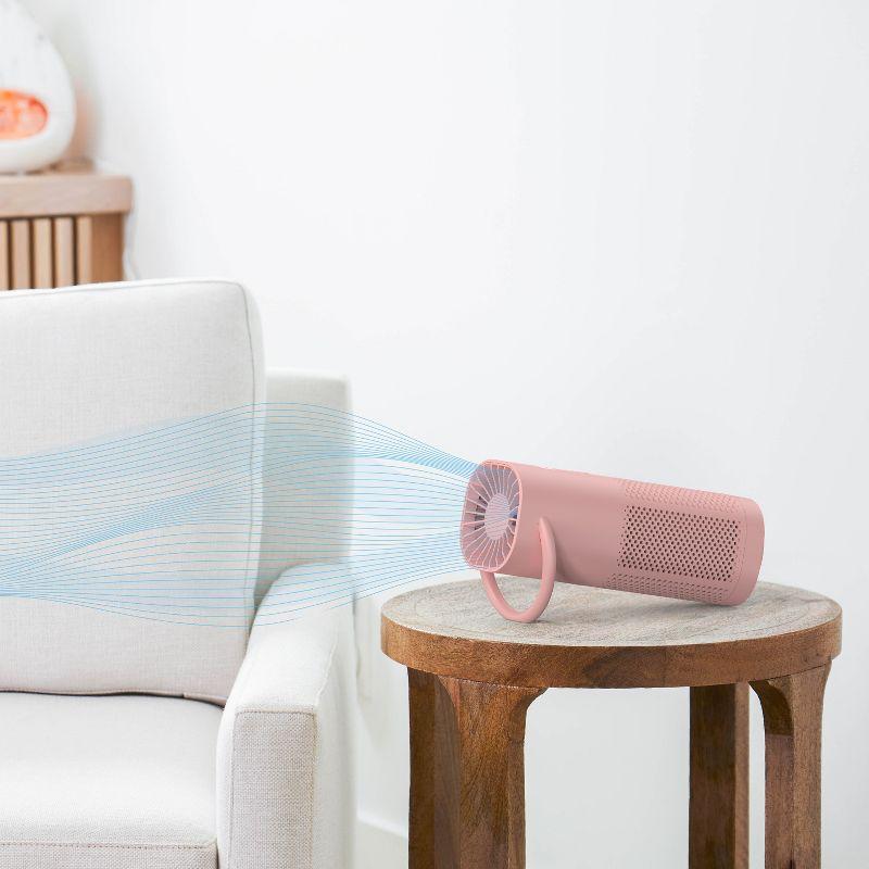 Pure Enrichment Pure Zone Mini Personal Air Purifier Blush: HEPA Filter, USB Powered, 3 Settings, 5-Year Warranty