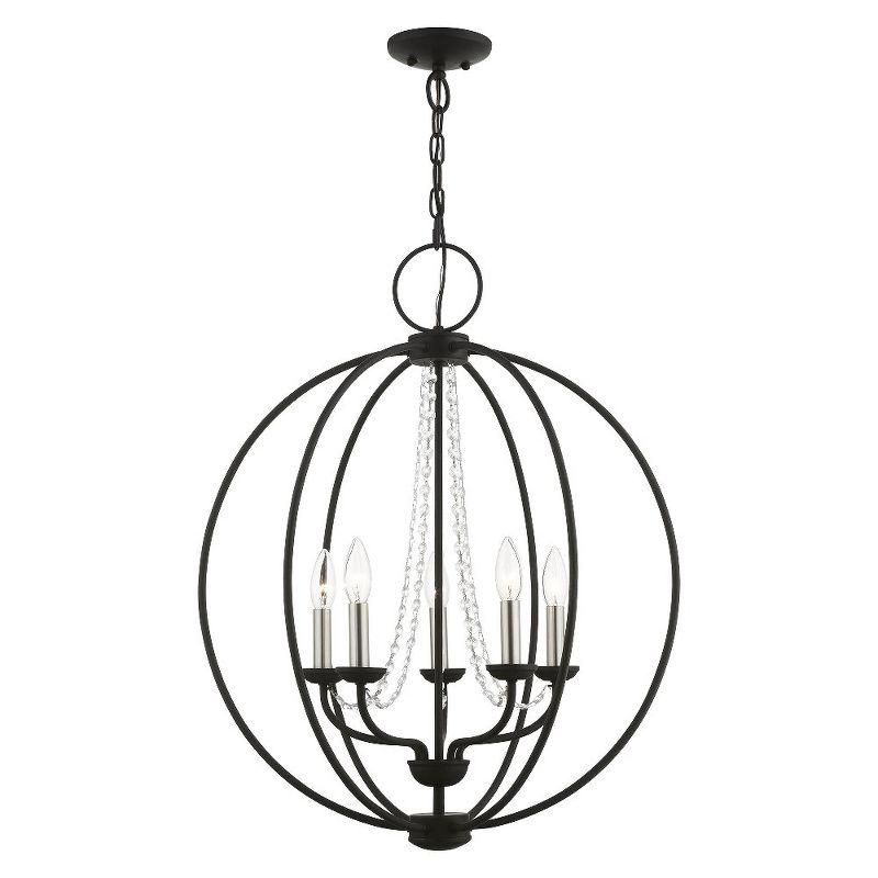 Livex Lighting Arabella 5 - Light Chandelier in  Black/Brushed Nickel