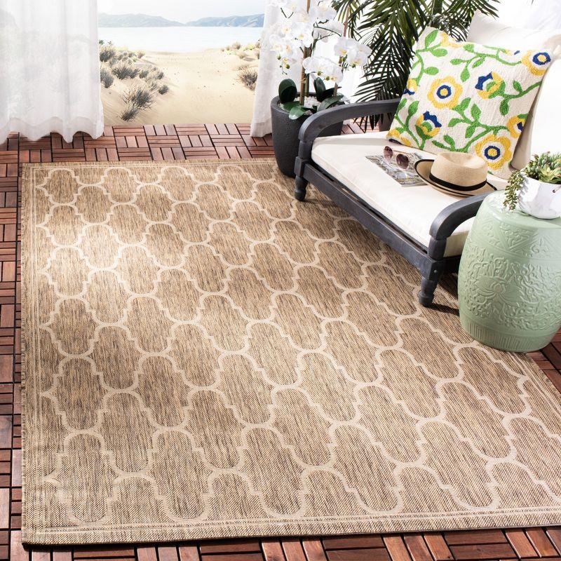 Courtyard CY6016 Power Loomed Indoor and Outdoor Area Rug - Brown/Beige - 8'x11' - Safavieh
