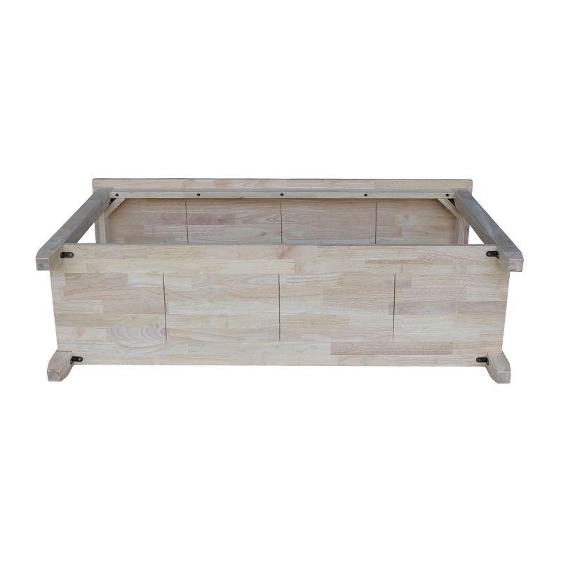 Solano Unfinished Solid Wood Console Table with Storage Shelf