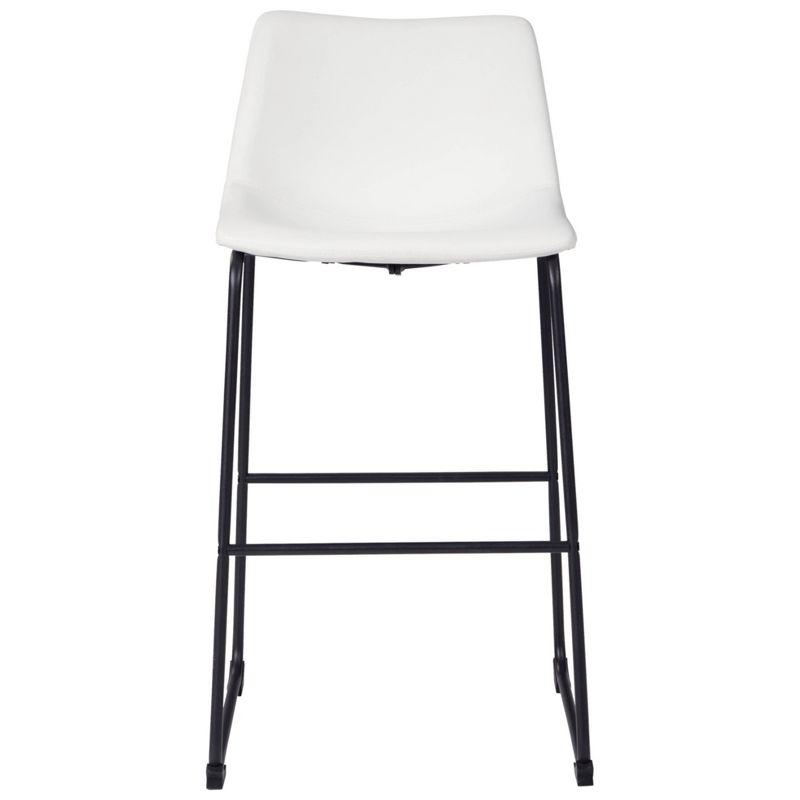 Centiar Pub Height Barstool White: Vintage Faux Leather, Metal Base - Signature Design by Ashley