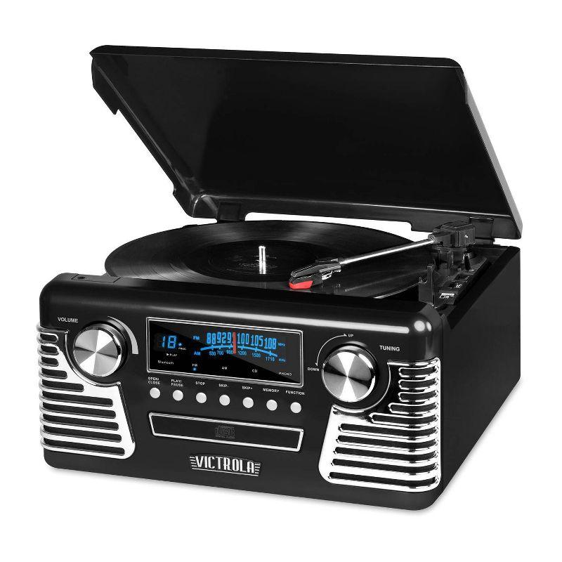 Victrola Black Retro 3-Speed Bluetooth Record Player with AM/FM Radio