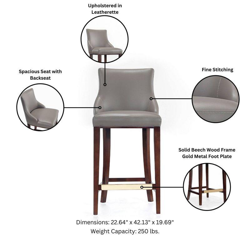 Manhattan Comfort Shubert Modern Leatherette Upholstered Barstool