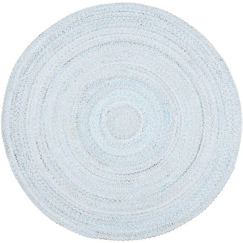 Braided BRD851 Hand Braided Area Rug - Blue/Grey - 5' round - Safavieh.
