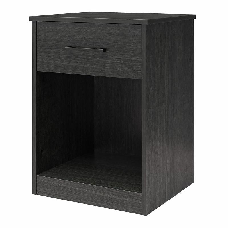 Ameriwood Home BrEZ Build Collection Pearce Nightstand with Drawer, Black Oak