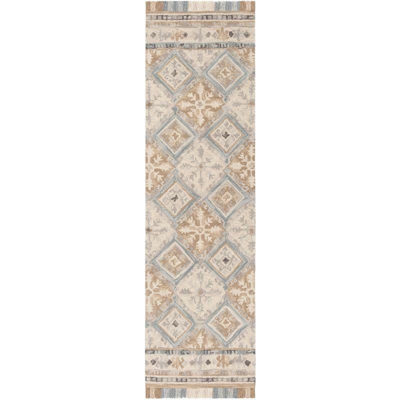 Elegant Blossom Light Blue Floral Hand-Tufted Wool Rug