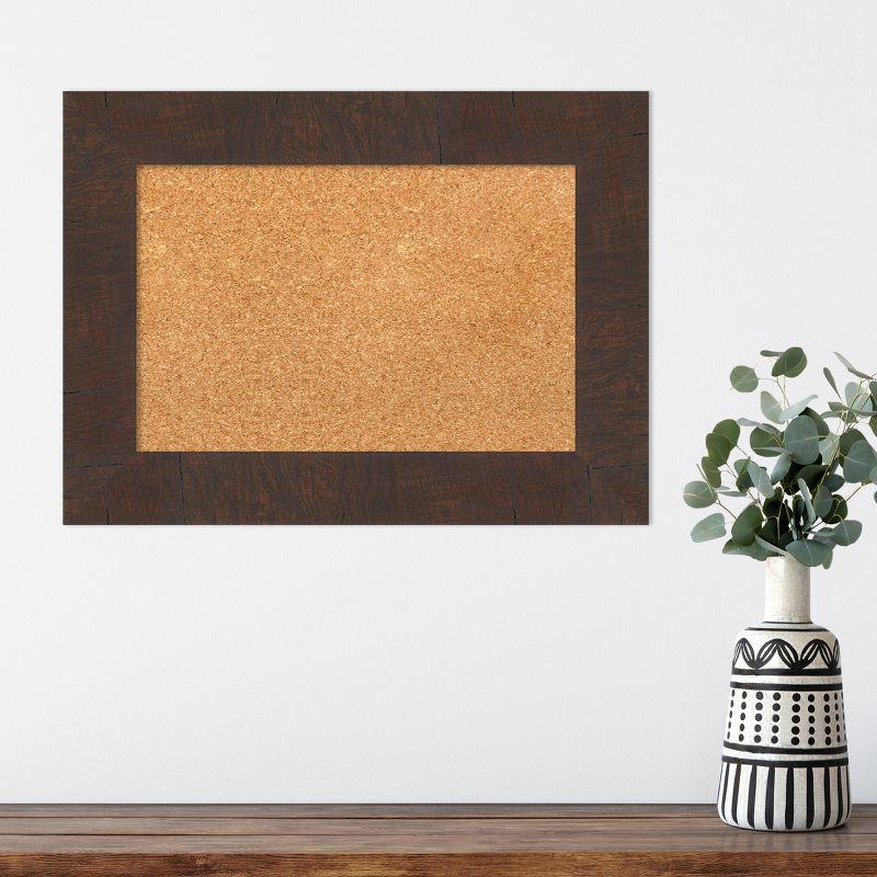 Amanti Art Wildwood Brown Framed Corkboard, Natural Cork