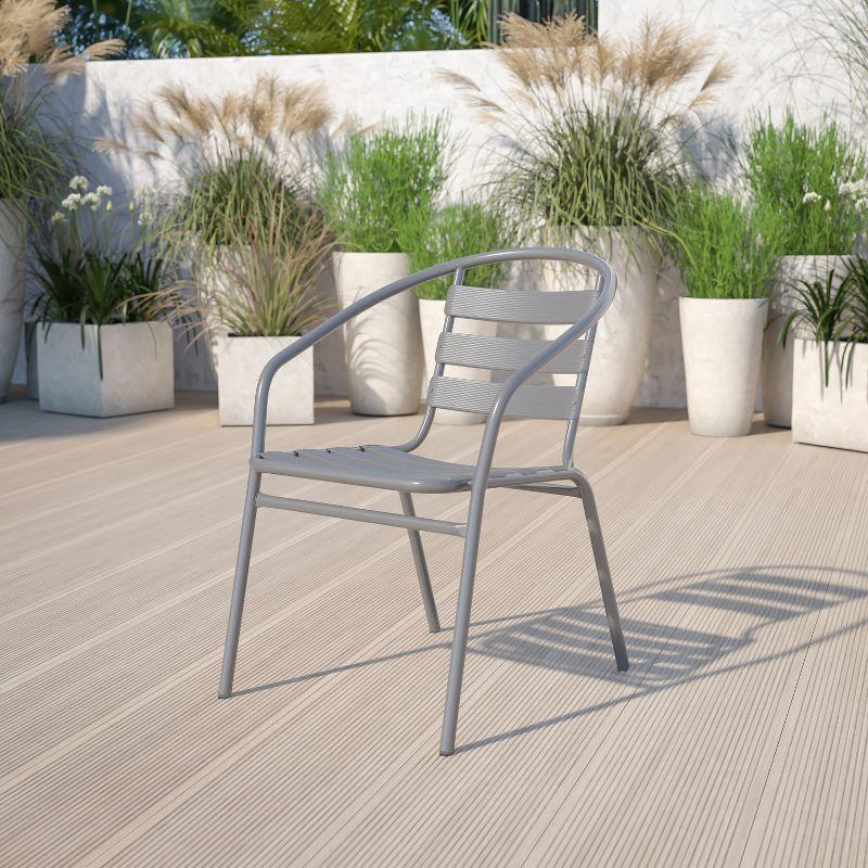 Flash Furniture Lila Metal Restaurant Stack Chair with Aluminum Slats