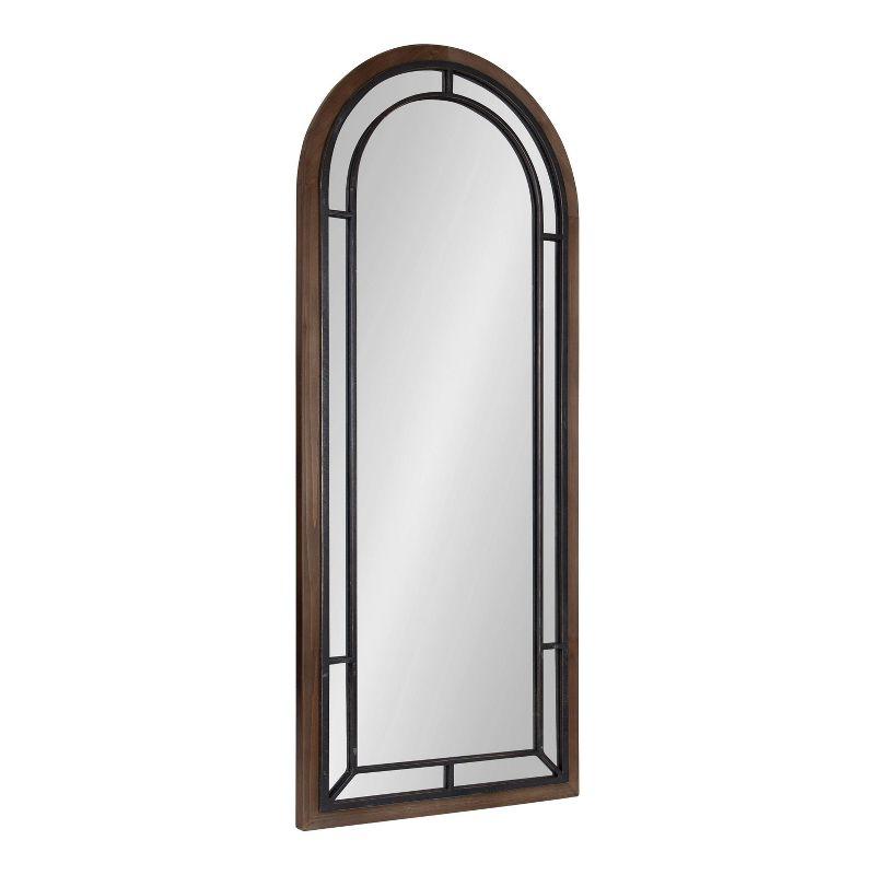 Rustic Brown 53'' Full-Length Arched Wooden Wall Mirror