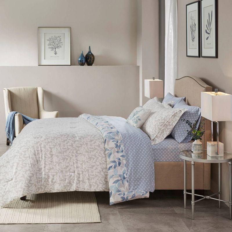 Madison Park Essentials Sofia Microfiber Reversible Comforter Set with Bed Sheets