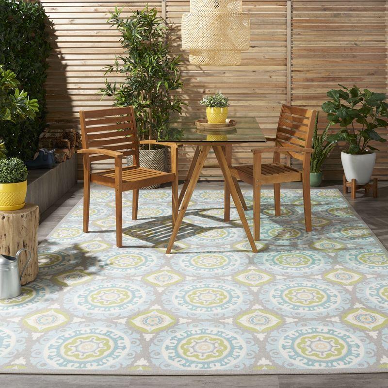 Waverly Sun & Shade "Solar Flair" Jade Indoor/Outdoor Area Rug by Nourison SND16 7'9" x 10'10"