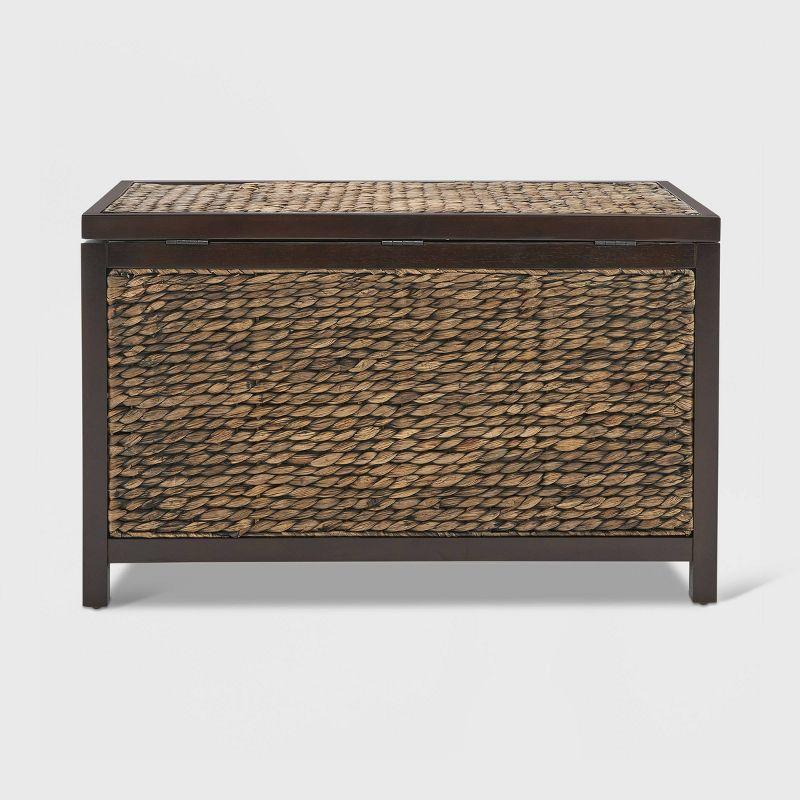 ClickDecor Wilson Storage Trunk Rustic Wicker Black: Farmhouse Style, No Assembly, Anti-Tip Hardware, 18x30x16"