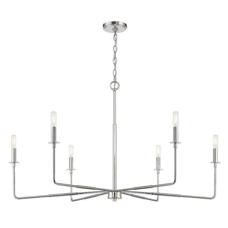 Salerno Matte Black Rustic 6-Light Chandelier (42" W x 25" H)