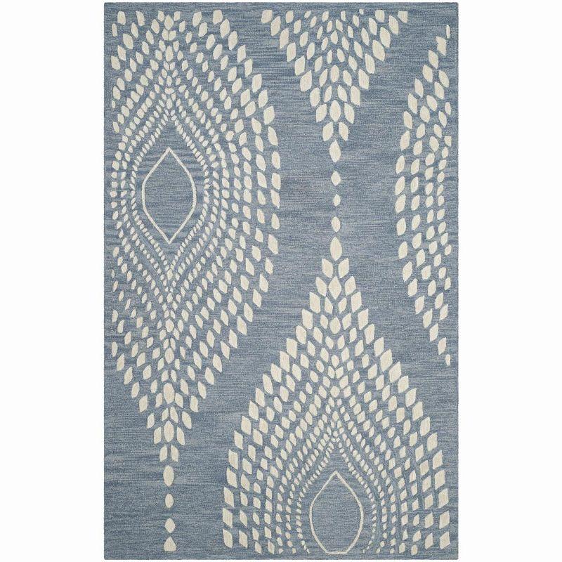 Bella BEL126 Hand Tufted Area Rug - Blue/Ivory - 5'x8' - Safavieh.