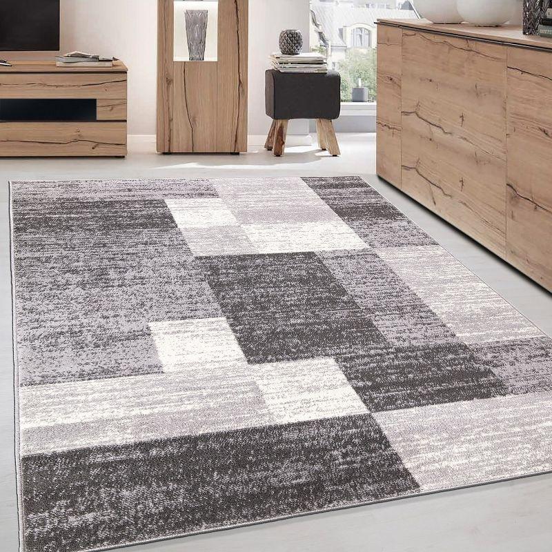 World Rug Gallery Modern Geometric Boxes Area Rug