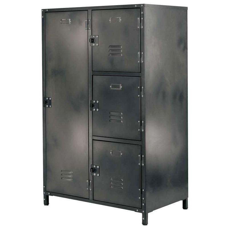 Industrial Black Steel 4-Door Lockable Office Locker