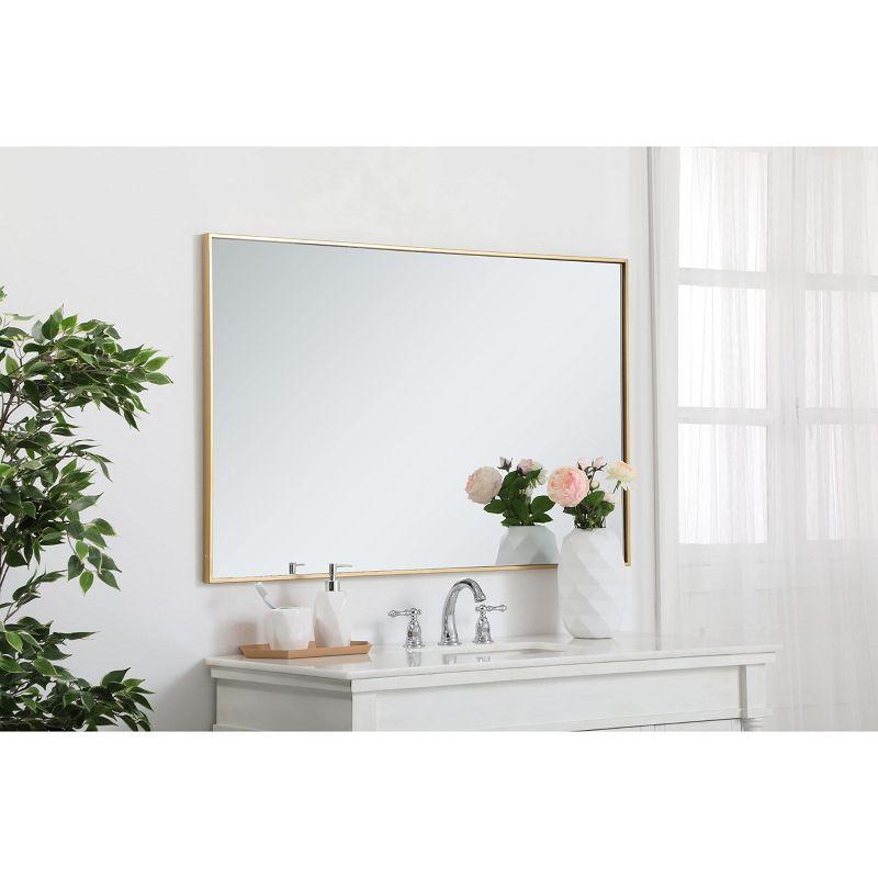 Elegant Lighting Metal frame rectangle mirror 30 inch in Brass