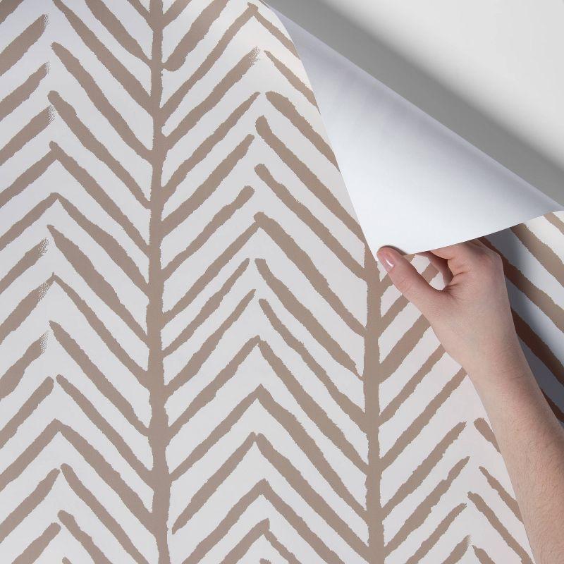 Herringbone Stripe Peel & Stick Wallpaper Tan - Threshold™: Removable, Self-Adhesive, Stain-Resistant, Washable