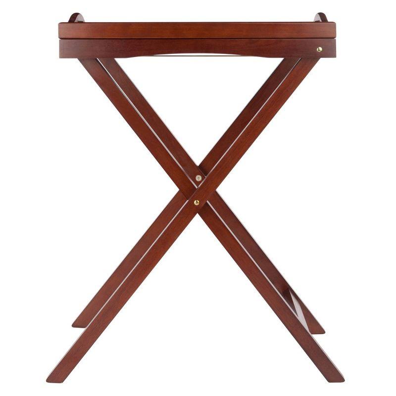 Devon Butler Table with Serving Tray Wood/Walnut - Winsome: Elegant Hardwood Frame, Composite Surface, Bar Cart Design