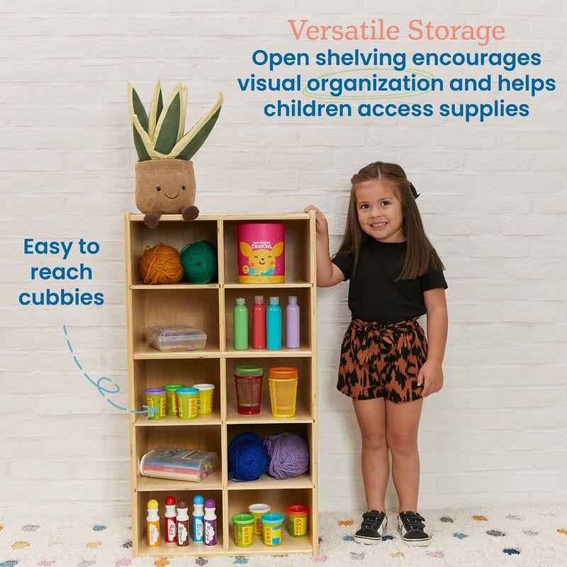 ECR4Kids ECR4Kids Streamline 10 Cubby Tray Cabinet 5x2, Classroom Furniture