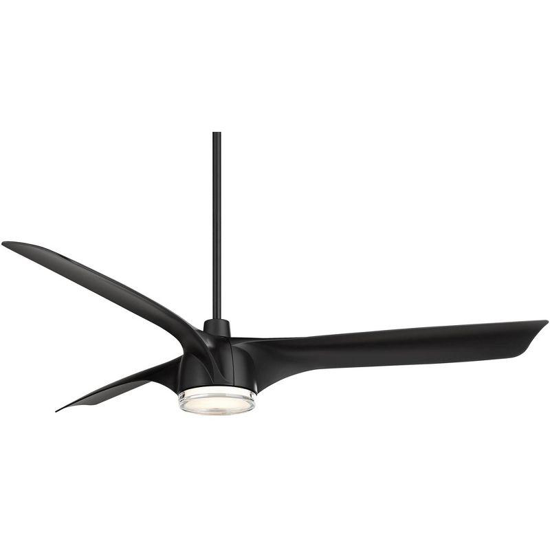 60" Matte Black LED Ceiling Fan with Remote and 3 Blades